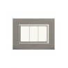 PLAQUES NOVA 45 RECTANGULAIRE ARGENT OPAQUE AVEC CADRE CHROME 3 MODULES|sfh|0b90ffec8671|