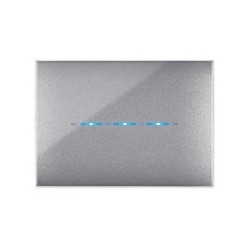 PLAQUE YOUNG TOUCH 44 RECTANGULAIRE GRIS MÉTALLISÉ 3 MODULES|sfh|17aa48b506b3|