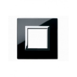 PLAQUE VERA 44 CARREE EN VERRE NOIR ABSOLU 2 MODULES|sfh|e1307048280b|