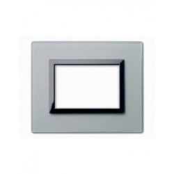 PLAQUE VERA 44 RECTANGULAIRE EN VERRE GRIS OPAQUE 3 MODULES|sfh|6a9e8aa1b40d|