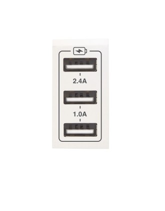 CHARGEUR TRIPLE USB 3.4A BLANC