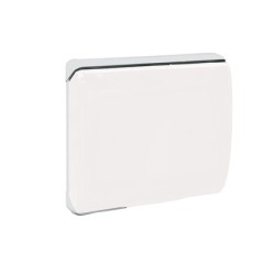PLAQUE ETANCHE ENCASTREE CARREE 1 MODULE S45 COUVERCLE RIGIDE BLANC|sfh|f40660c58288|