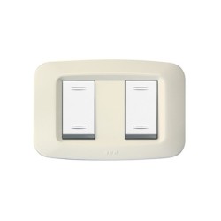 PLAQUE YES 45 RECTANGULAIRE IVOIRE 1+1 MODULES|sfh|2c650e484cc2|