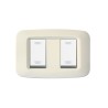 PLAQUE YES 45 RECTANGULAIRE IVOIRE 1+1 MODULES|sfh|2c650e484cc2|