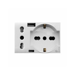 PRISE SCHUKO 2P+T + PRISE 2P 16A + CHARGEUR USB TYPE A&C 3MODULES DOMUS 44|sfh|5c99dd9b60c8|