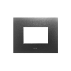 PLAQUE SMART 44 RECTANGULAIRE ACIER ANTHRACITE EFFET BROSSÉ 3 MODULES|sfh|ba056f3cdd92|