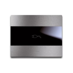 PLAQUE TOUCH 44 RECTANGULAIRE POUR PRISE COULISSANTE ALUMUNIUM NATUREL BROSSÉ|sfh|d6643fb51e92|