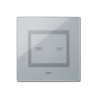 PLAQUE VERA 44 TOUCH RECTANGULAIRE GRIS OPAQUE 3 MODULES 2 COMMANDES|sfh|a90b87acaf1f|