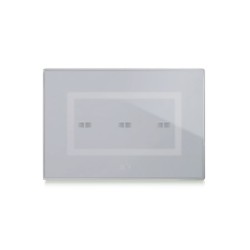 PLAQUE VERA 44 TOUCH RECTANGULAIRE GRIS OPAQUE 4 MODULES 3 COMMANDES|sfh|6ae245e796db|