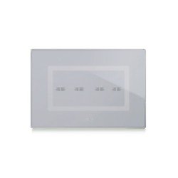 PLAQUE VERA 44 TOUCH RECTANGULAIRE GRIS OPAQUE 4 MODULES 4 COMMANDES|sfh|fb12643598de|