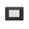 PLAQUE TECHNOPOLYMERE 44 RECTANGULAIRE GRIS FONCÉ 3 MODULES|sfh|2f020f7b903c|