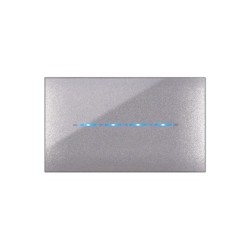PLAQUE YOUNG TOUCH 44 RECTANGULAIRE GRIS MÉTALLISÉ 4 MODULES|sfh|770c093134f2|