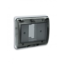 PLAQUE ETANCHE ENCASTREE CARREE 1 MODULE S45 COUVERCLE RIGIDE FUME|sfh|ec39efb4c027|