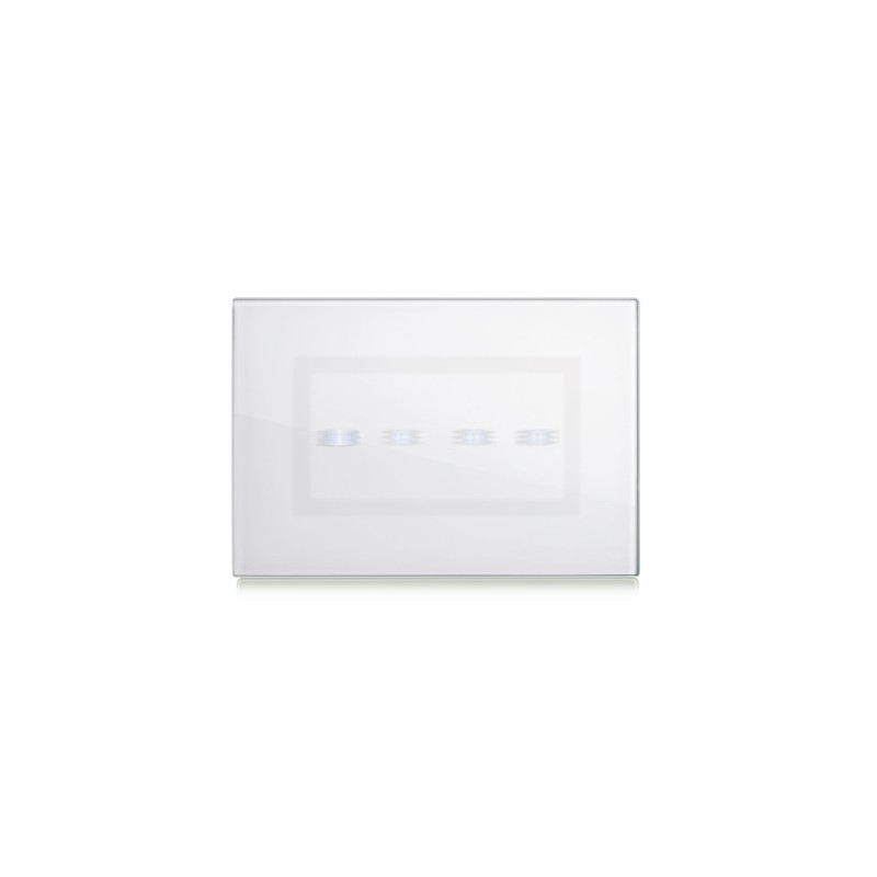 PLAQUE VERA 44 TOUCH RECTANGULAIRE BLANC 4 MODULES 4 COMMANDES|sfh|d7192e969531|