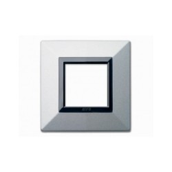 PLAQUE ZAMA 44 CARREE ARGENT OPAQUE 2 MODULES|sfh|4cd462572bec|