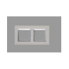PLAQUE CUBICA 44 CARRÉE BLANC AVEC CADRE CHROMÉ 2+2 MODULES|sfh|5536794f4f2c|