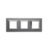 PLAQUE CUBICA 44 CARRÉE GRIS AVEC CADRE CHROMÉ 2+2+2 MODULES|sfh|a0260bd5cb21|