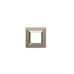 PLAQUE CUBICA 44 CARRÉE CHAMPAGNE AVEC CADRE CHROMÉ 2 MODULES|sfh|03011aa34952|