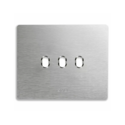 PLAQUE NEW STYLE 44 RECTANGULAIRE ALUMUNIUM NATUREL BROSSÉ 3 MODULES 3 COMMANDES|sfh|8331ea2285e4|