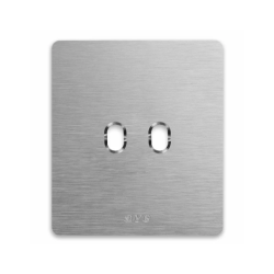 PLAQUE NEW STYLE 44 CARREE ALUMUNIUM NATUREL BROSSÉ 2 MODULES 1 COMMANDE|sfh|3e04532933b7|