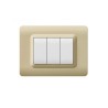 PLAQUE TECHNOPOLYMERE 44 RECTANGULAIRE CHAMPAGNE 3 MODULES|sfh|405bc90b5e4d|