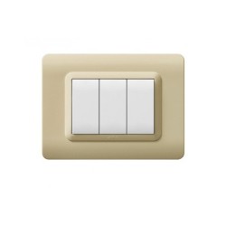 PLAQUE TECHNOPOLYMERE 44 RECTANGULAIRE CHAMPAGNE 3 MODULES|sfh|9ba278bb7aa2|