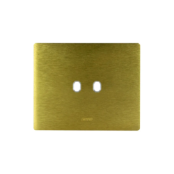 PLAQUE NEW STYLE 44 RECTANGULAIRE ALUMUNIUM COULEUR OR BROSSÉ 3 MODULES 2 COMMANDES|sfh|e3965207e9fc|