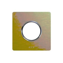 PLAQUE NEW STYLE 44 RECTANGULAIRE ALUMUNIUM NATUREL OR BROSSÉ 2 MODULES POUR 1 PRISE DE COURANT|sfh|8ed567db0455|