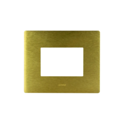 PLAQUE VERA 44 RECTANGULAIRE ALUMUNIUM COULEUR OR BROSSÉ 3 MODULES|sfh|ff062425ffd4|