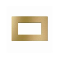 PLAQUE VERA 44 RECTANGULAIRE ALUMUNIUM COULEUR OR BROSSÉ 4 MODULES|sfh|db5817152e97|
