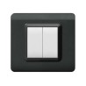 PLAQUE TECHNOPOLYMERE 44 CARRÉE GRIS FONCÉ METALLISÉ 2 MODULES|sfh|2a99489ac049|