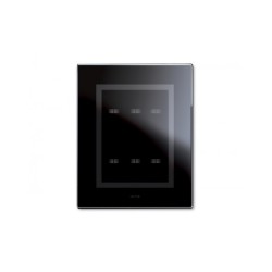 PLAQUE VERA 44 TOUCH RECTANGULAIRE NOIR ABSOLU 3+3 MODULES 6 COMMANDES|sfh|ed4bb7bf5939|