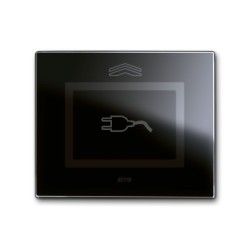 PLAQUE VERA 44 TOUCH RECTANGULAIRE NOIR ABSOLU POUR PRISE COULISSANTE|sfh|5856e7222e74|