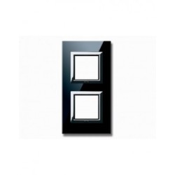 PLAQUE VERA 44 CARREE EN VERRE NOIR ABSOLU 2+2 MODULES|sfh|7ae6e246479b|