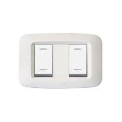PLAQUE YES 45 RECTANGULAIRE BLANC 1+1 MODULES|sfh|98105a3fb3dd|
