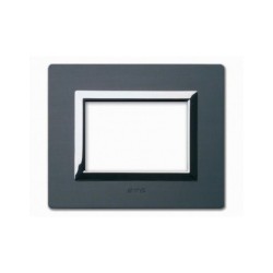 PLAQUE VERA 44 RECTANGULAIRE ALUMINIUM ANTHRACITE BROSSÉ 3 MODULES|sfh|e4327fd243be|