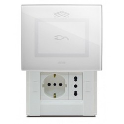 PLAQUE VERA 44 TOUCH RECTANGULAIRE BLANC POUR PRISE COULISSANTE AVEC SYMBOLE PRISE|sfh|780a5dcf0e00|